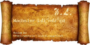 Wachsler Lénárd névjegykártya
